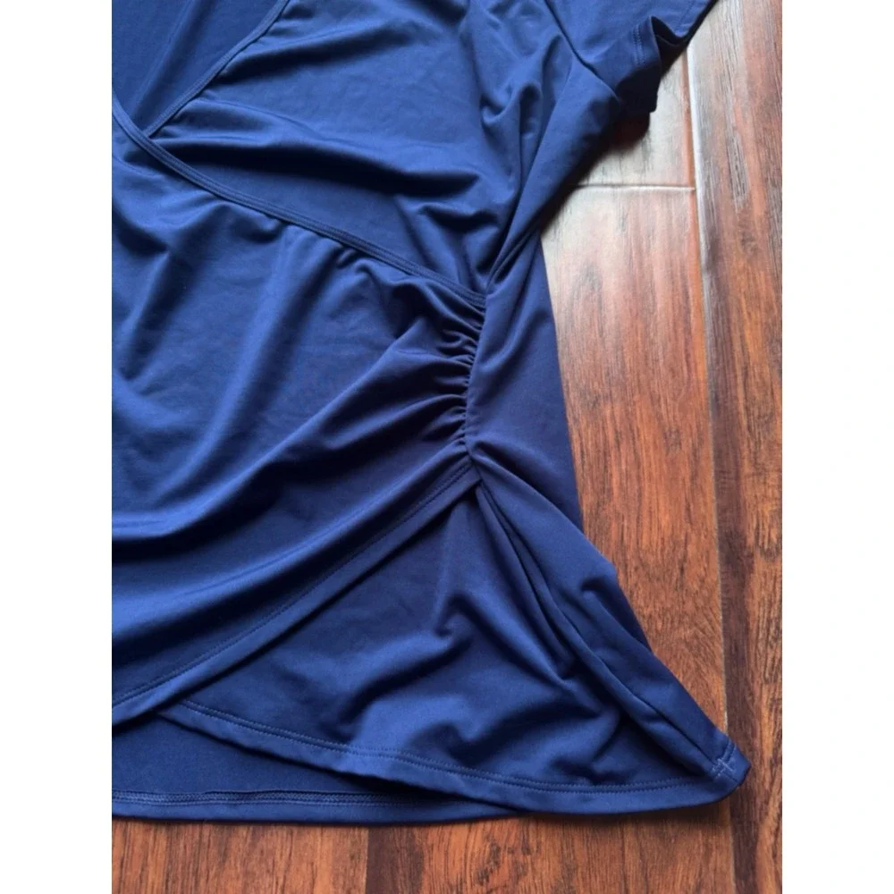 Lands‎ End 4 Pc Swim Set Women's Sz L/XL -16/18 DDD Shirt Pants Tankini Navy Dot